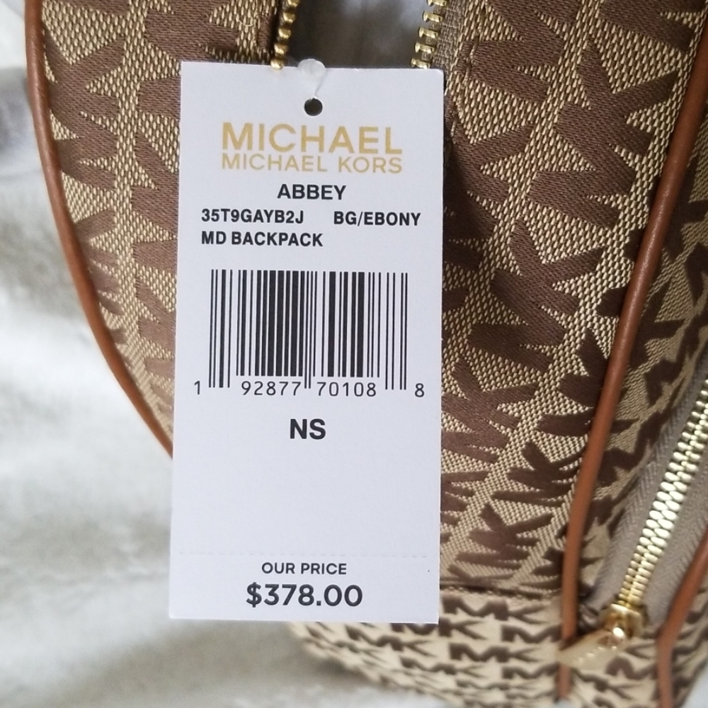 🔥NWT Michael Kors Medium Abbey Bagpack Ebony🔥 - Picture 7 of 8